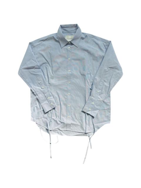 button-up tie-detail cotton shirt