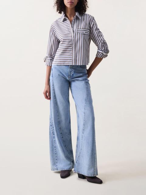 Serena Spliced Wide-Leg Jeans
Lightweight Rigid in Oconee