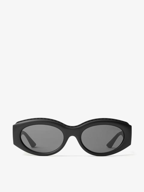 Sue
Matte Black Oval Sunglasses