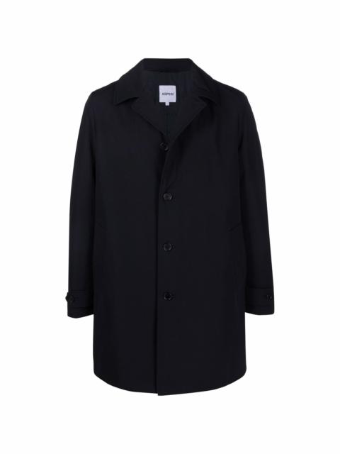 single-breasted cotton-blend coat