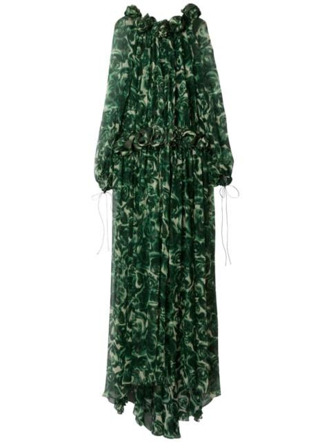 rose silk maxi dress