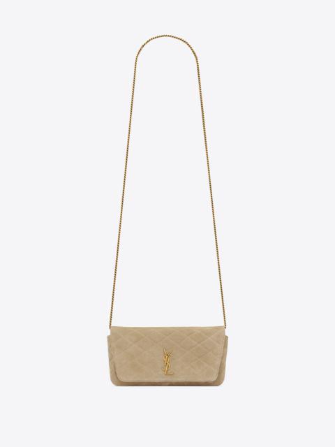 gaby chain phone holder in quilted suede