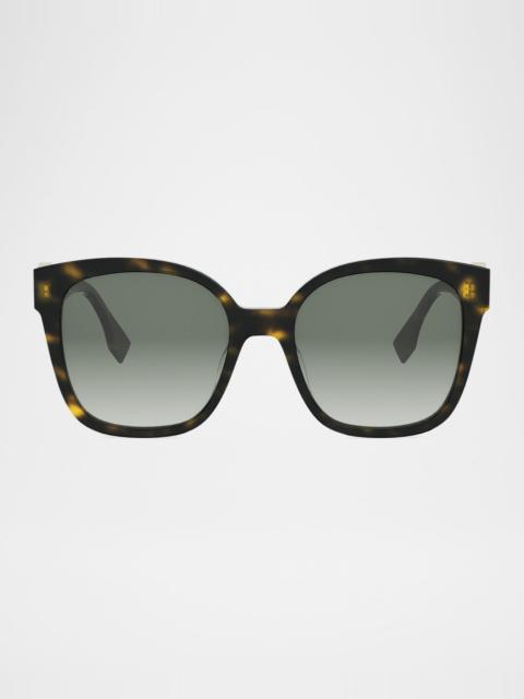 FF Diamonds Square Havana Acetate Sunglasses