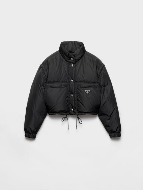 Cropped Re-Nylon down jacket