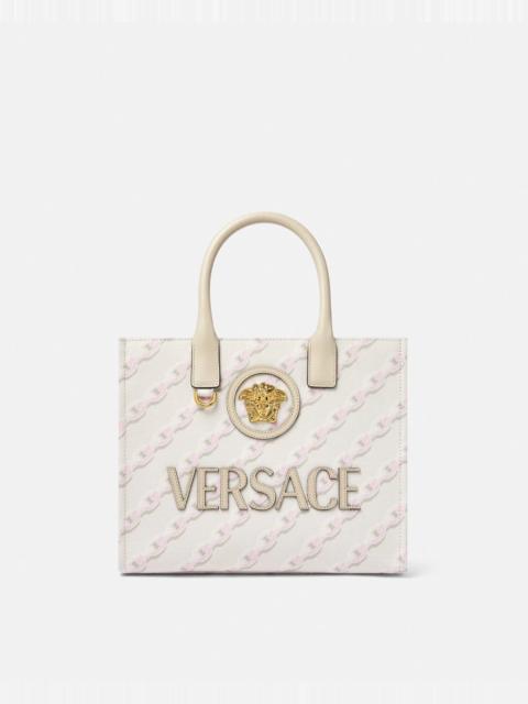 Chain Stripes La Medusa Small Tote Bag