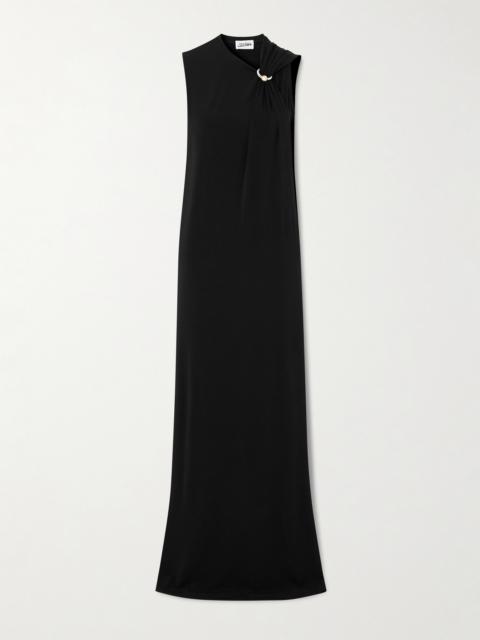 Draped Stretch-satin Maxi Dress