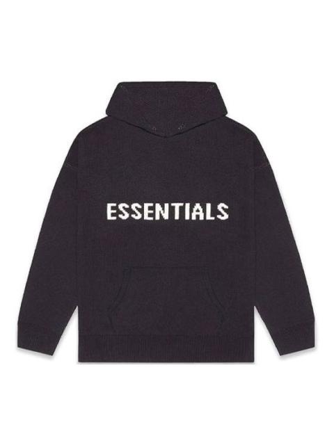 ESSENTIALS Fear of God Essentials FW20 Knit Logo Hoodie 'Black' FOG ...