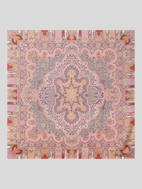 WOOL AND SILK SHAWL WITH PLACED PRINT