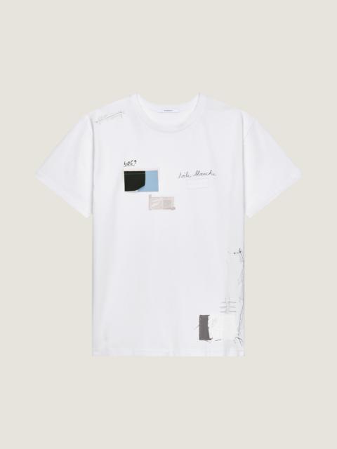 T-SHIRT IN COTTON WITH TROMPE L'ŒIL PATTERN