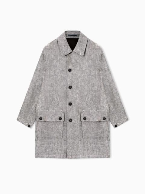 MÉLANGE LINEN PEA COAT