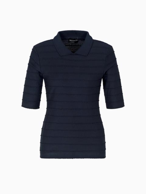 JERSEY POLO SHIRT WITH LACE DETAILS