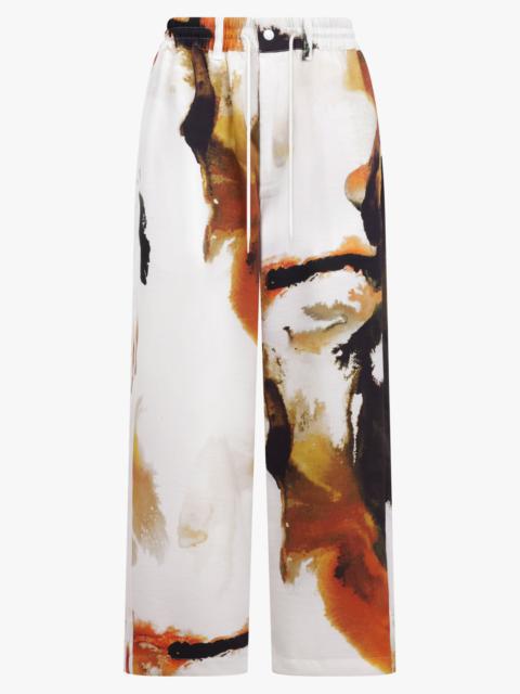 EARTHY PRINT RELAXED LEG TRACK PANT | WHITE/MULTI