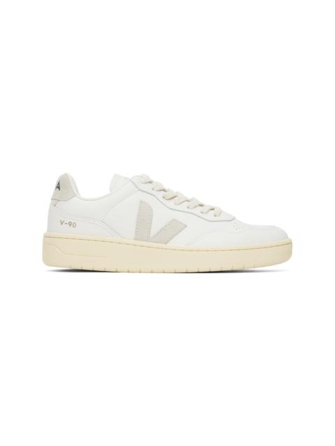 White V-90 Leather Sneakers