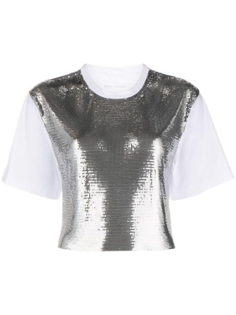 metallic mesh T-shirt