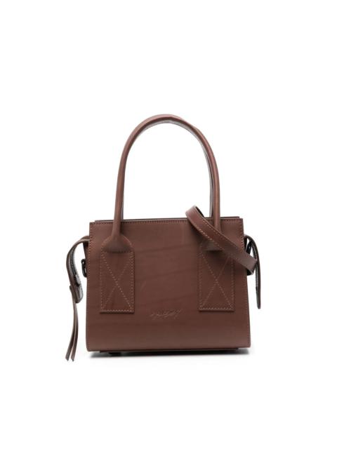 logo-detail leather tote bag