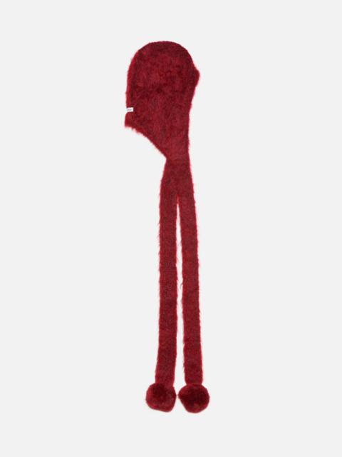 Mohair cap with earflaps - Burgundy