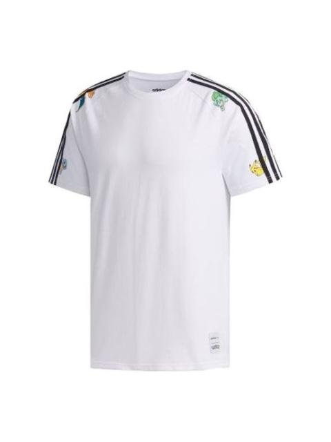adidas neo x POKMON Crossover Series Pikachu Printing Short Sleeve White FM0320