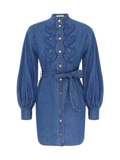 DENIM APPLIQUE MINI DRESS