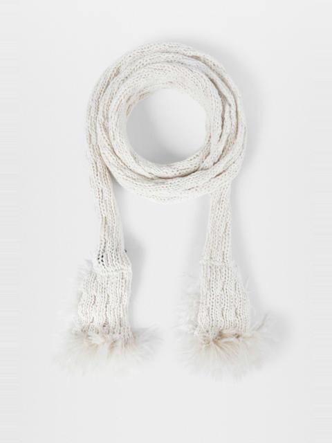 Rae Ribbed Scarf With Feathered Ruffles