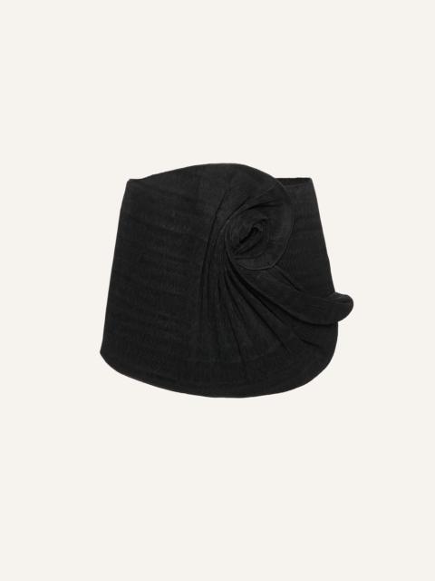 Flower detail mini skirt in black