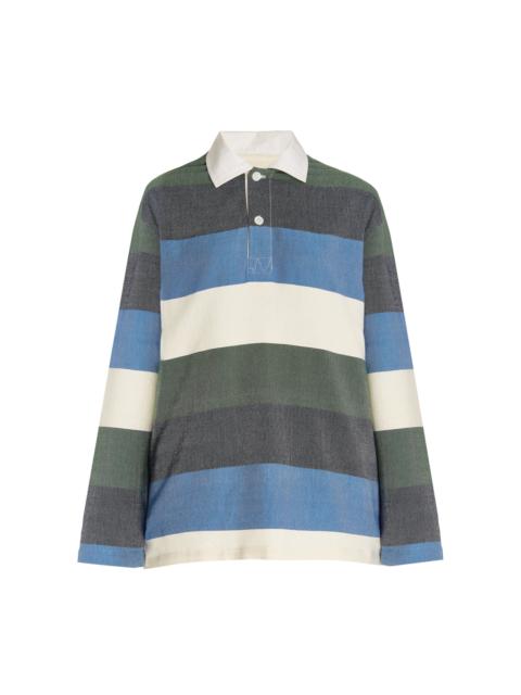 Exclusive Oversized Striped Cotton Rugby Shirt stripe