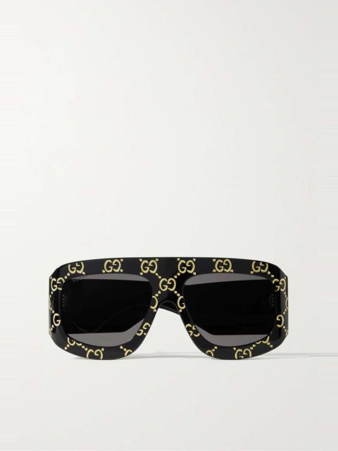 Oversized D-frame acetate sunglasses