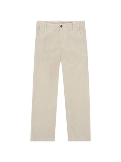 corduroy texture straight-leg trousers