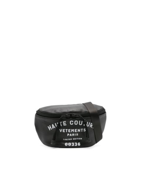 logo-print leather belt bag