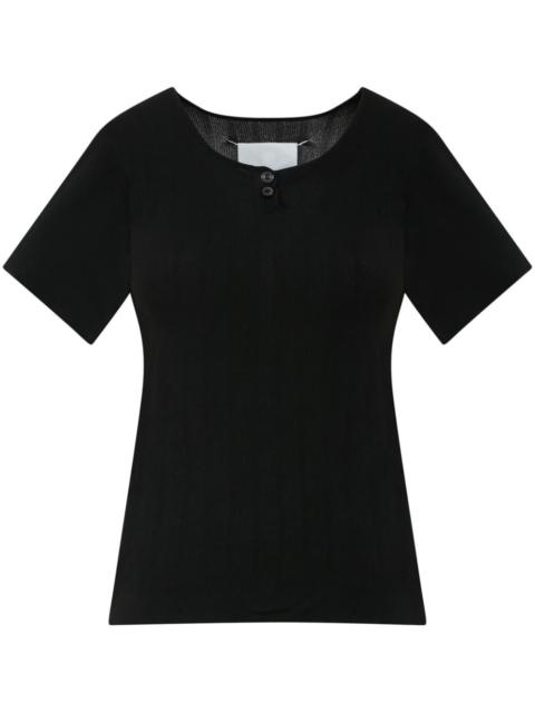 button-placket T-shirt