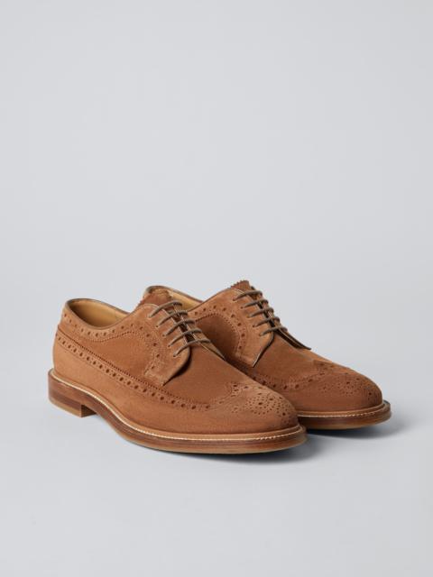 Suede longwing brogue Derby