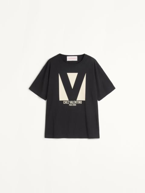 JERSEY COTTON T-SHIRT WITH CHEZ VALENTINO PRINT