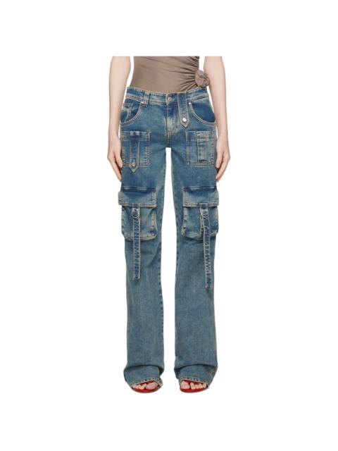 Blue Cargo Pocket Jeans