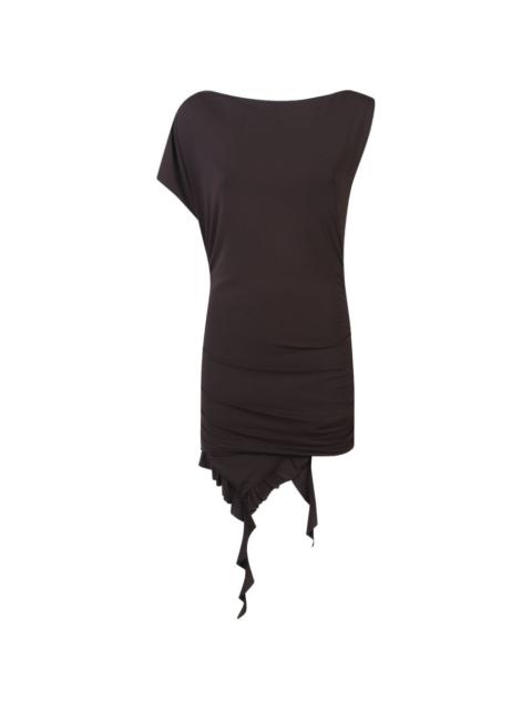 ruffled-hem mini dress