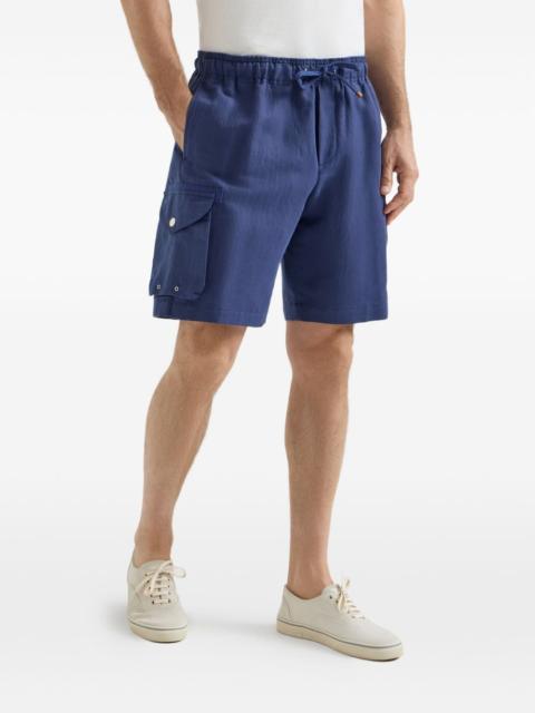drawstring-fastening cargo-pockets shorts