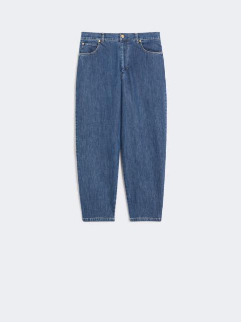 Cotton denim candle-leg jeans - MIDNIGHTBLUE