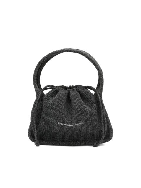 drawstring top-handle shoulder bag