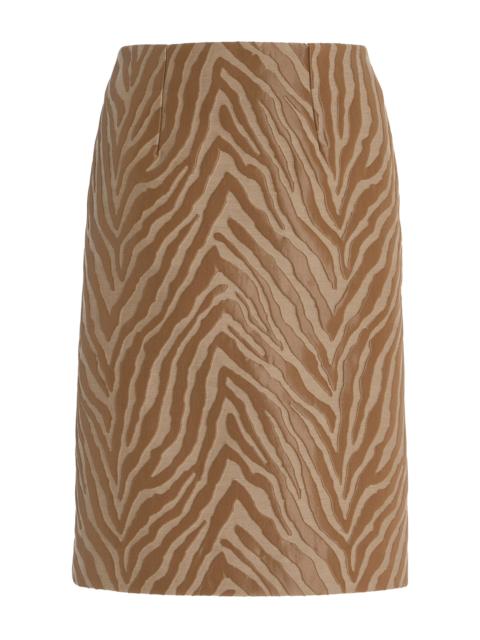 Elia Jacquard Cotton-Blend Pencil Skirt animal