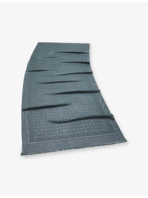 Lettere Maxi Metal Silk and Wool-Blend Stole