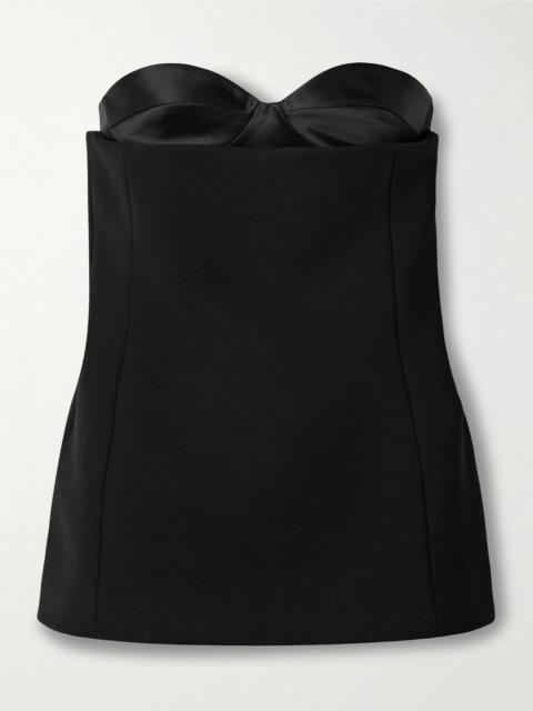 Ayla strapless crepe and satin bustier top Black