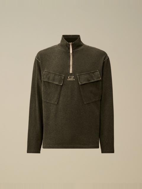 Heavy Jersey Plated Half Zip Sweatshirt