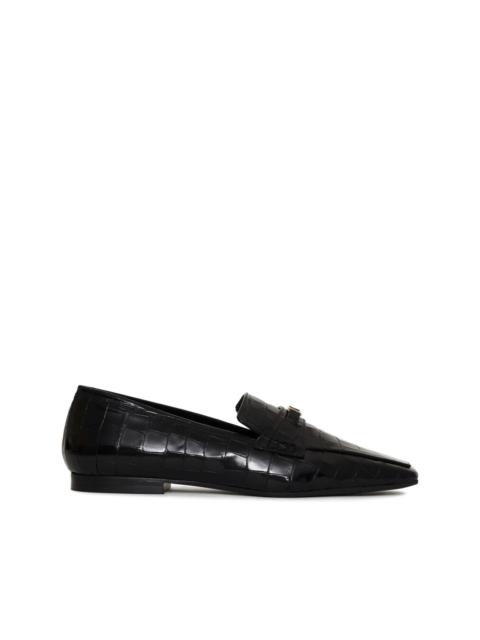 Freya crocodile-embossed loafers