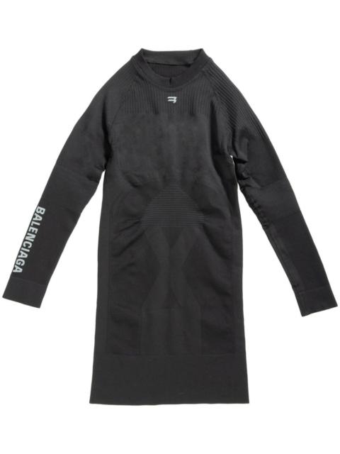 long-sleeved ribbed minidress