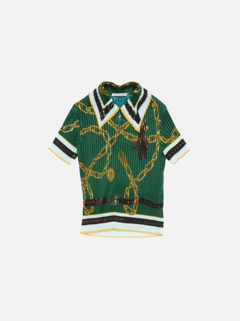 Pleated printed blouse - Green