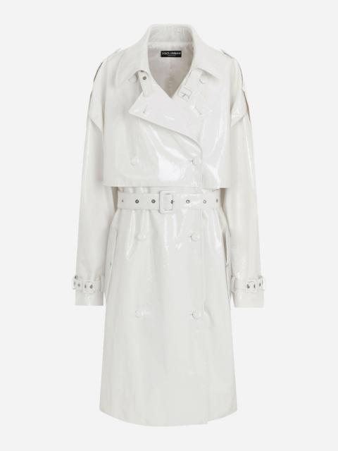 Coated cotton trench coat