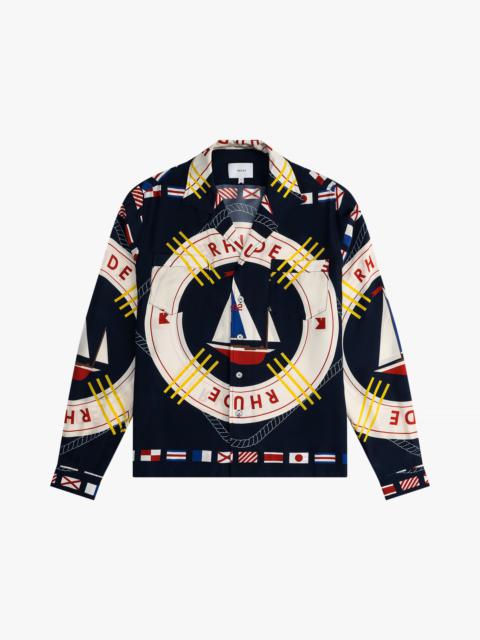 RHUDE FLAG SAIL LS SILK SHIRT
