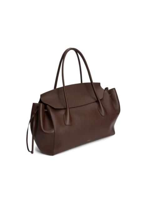 grained leather voyage handbag