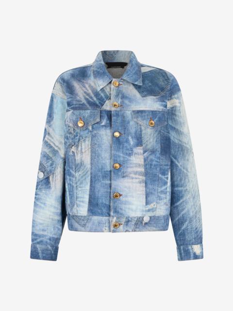 Denim Jacket with Patchwork Effect