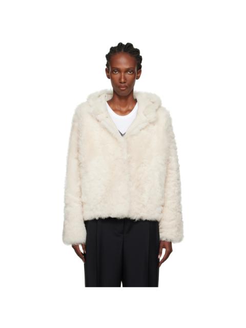 Off-White Short Hooded Shearling Jacket