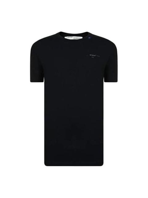 Off-White BackBone Design X Short Sleeve Loose Fit Black OMAA038E191850011091