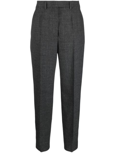 virgin wool pressed-crease tailored trousers